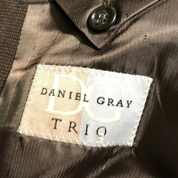 Daniel Gray Trio Mens Brown Blazer 50R Wool - Picture 3 of 16